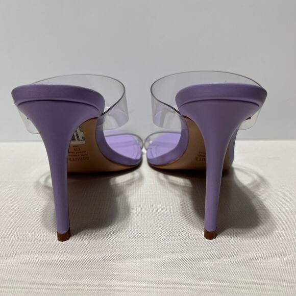 Schutz Ariella Strappy Vinyl Mules in Smoky Grape Clear Slip On Women's Size 9B - Picture 7 of 10